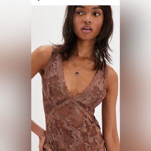 Free People Dream Of Me Bodysuit. NWT. Darling cocoa